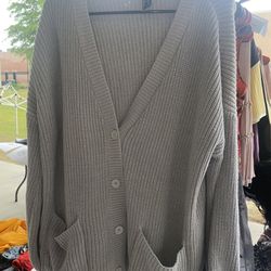 Grey Knit Cardigan 