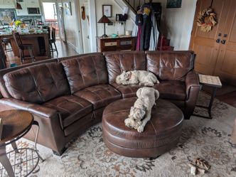Large curved Leather Couch