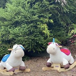 Plush Rocking Horse / Unicorn Ride-On (Pink or Blue) – $30 Each