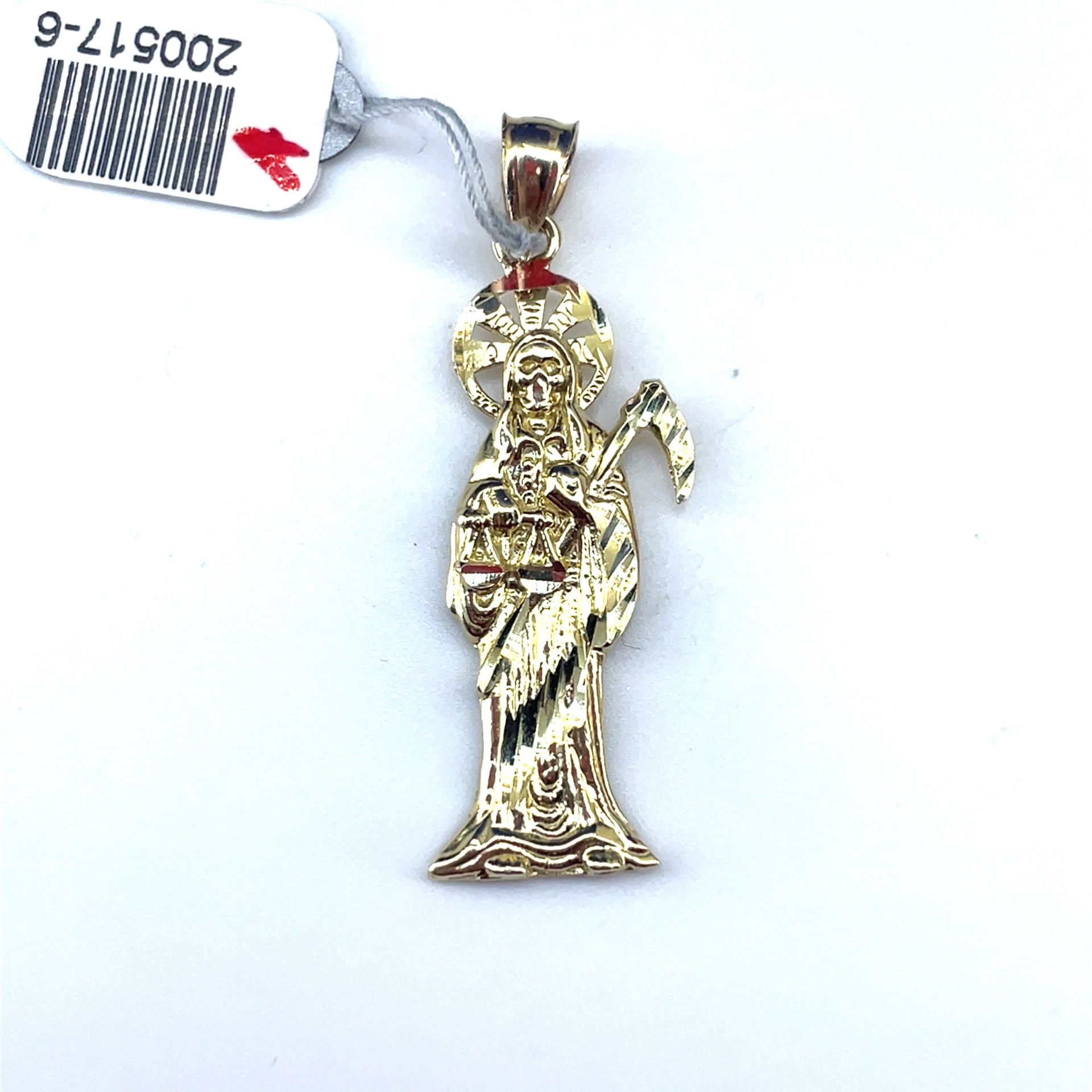14Kt Yellow Gold Santa Muerte Pendant 2.80g 200517/6