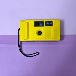 110 Pro Style 110 Film Camera Yellow Compact Point and Shoot Vintage Untested