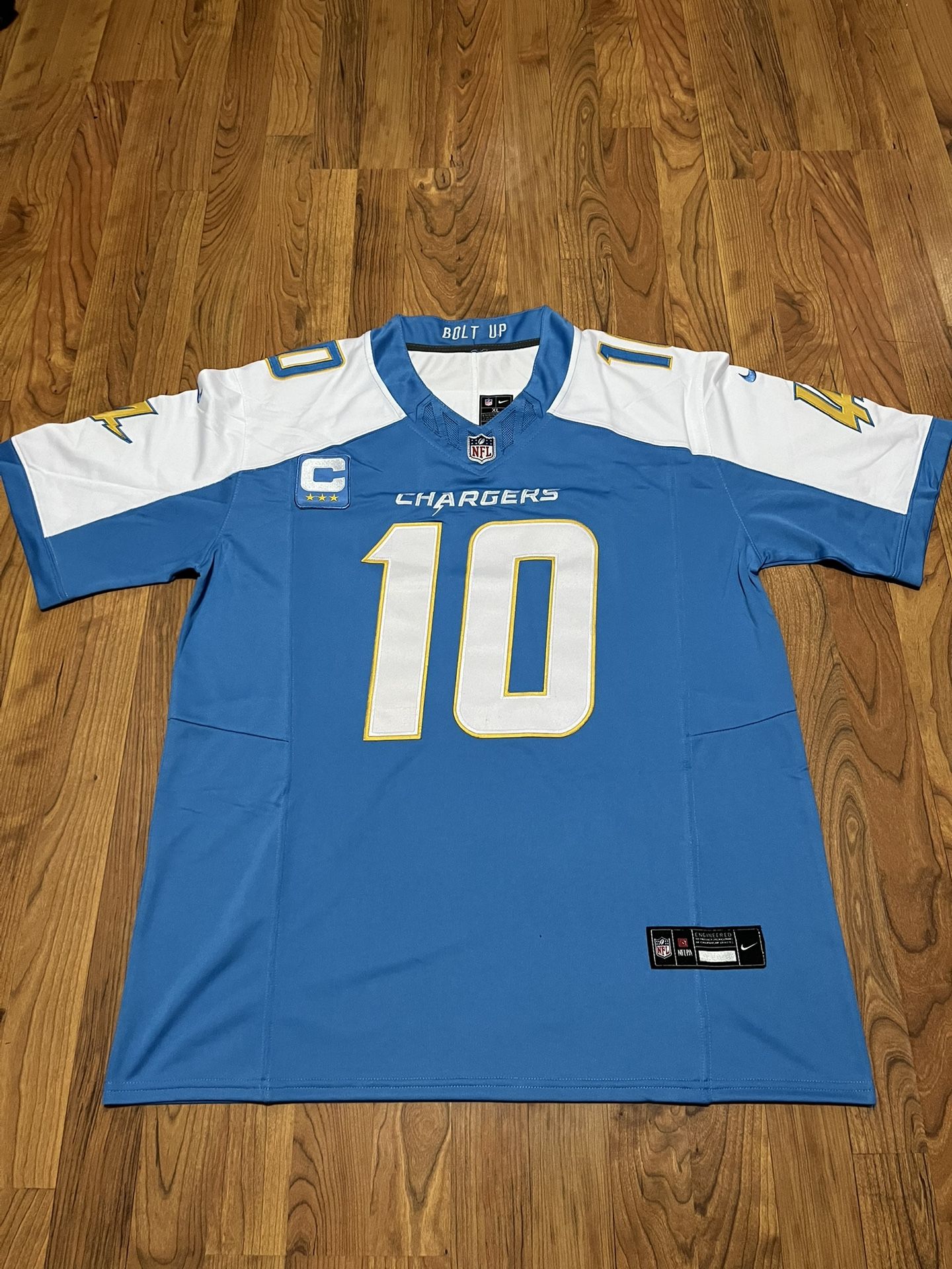 Custom Powder Blue Justin Herbert Chargers 100% Stitched Jerseys