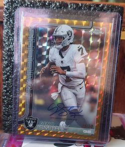 2025 Topps Chrome Geno Smith Auto Gold Geometric Refractor #/50 Raiders