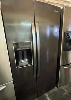 Whirlpool Side-by-Side Black Refrigerator Fridge
