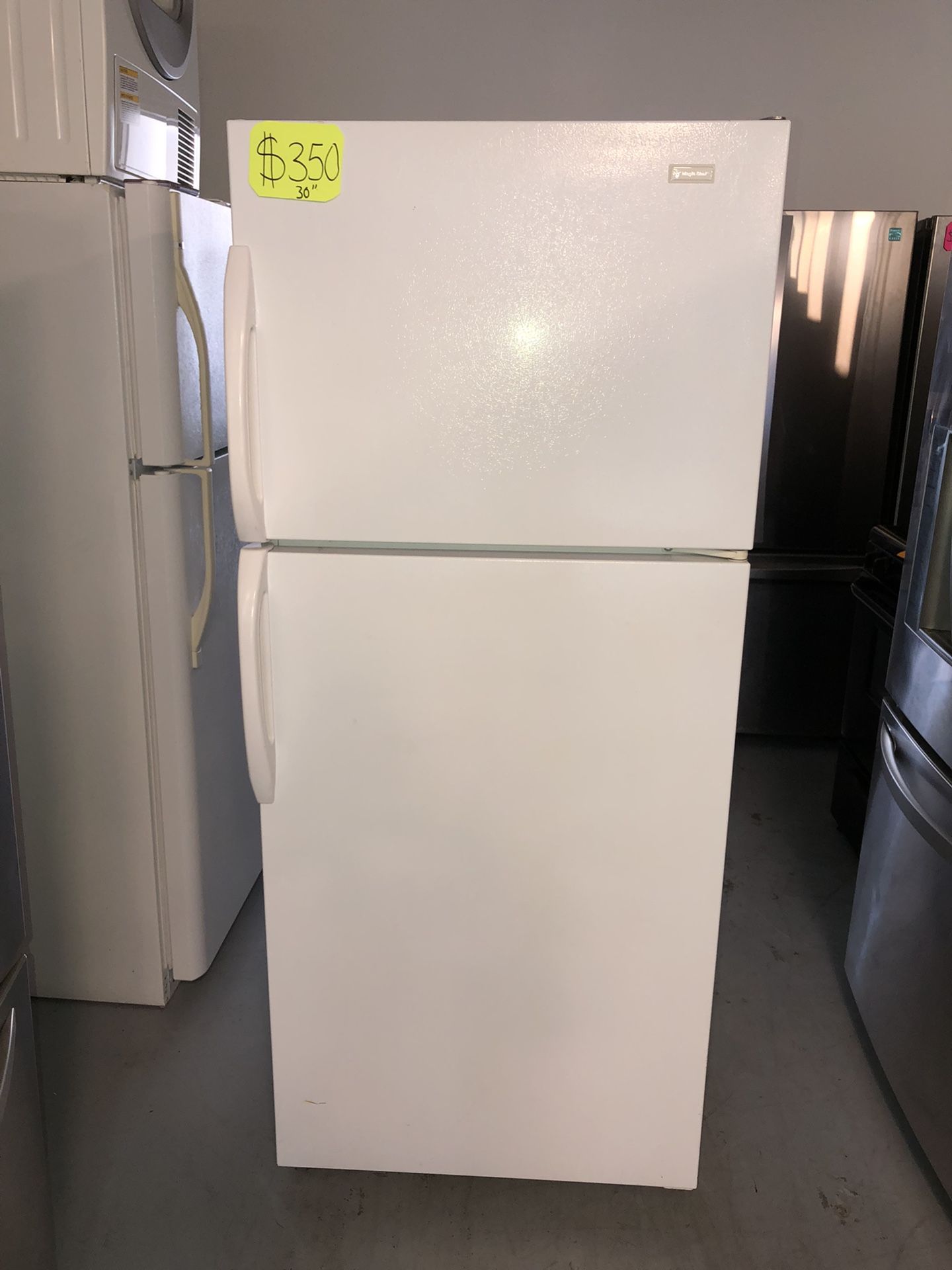 30” White Magic Chef Top&Bottom Refrigerator 