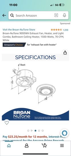 Broan NuTone Exhaust Fan for Sale in North Ridgeville, OH - OfferUp