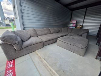 6 Piece Large Gray Sectional Sofa