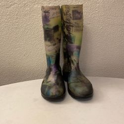 Servus Rain Boots Asian Graffiti Ladies Size 7 