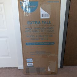 New Extra Tall Safety Gate W/Pet Door