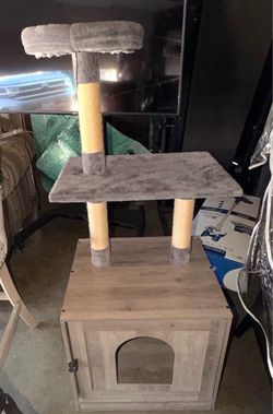 Cat tree Tower with wood storage