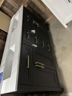 Black 60 Inch Double Sink Vanity 