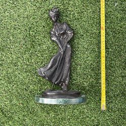 BRONZE, victorian woman golfer, hi quality 14" tall, vintage statue