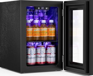 Black mini fridge