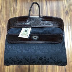 New Brighton Garment Carrier Bag Black/Brown Croc