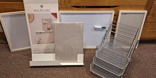 Metal Wall Shelf Bulletin Board & Desk Accessories