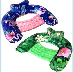 Inflatable Pool Float Chair - 1 Pack Pool Float Seat for Adults with Cup Holder