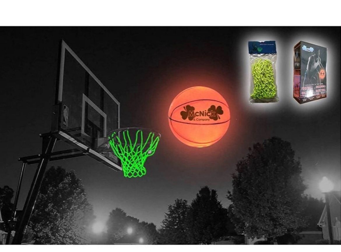 Led Glow in the dark basketball with net