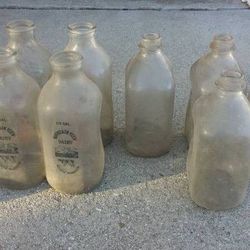5 Vintage Half Gallon Milk Bottles from Various LA County Dairies - Pickup in 91706