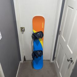 Snowboard with Bindings - Size 142cm
