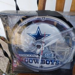 Dallas Cowboys Clock New In Plastic 