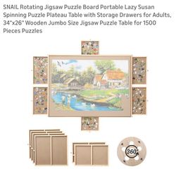 SNAIL 1500 Pc Rotating Jigsaw Puzzle Lazy Susan Spinning - NEW