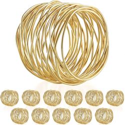 URWOOW Twisted Wire Mesh Napkin Rings Holders Décor Dinner Party Wedding Christmas Gathering (Gold 12pcs)