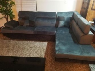 Two Piece Black and Dark grey Sectional