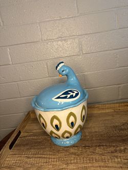 One of a Kind Peacock Cookie Jar