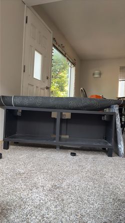 Tv stand with shelves dark brown