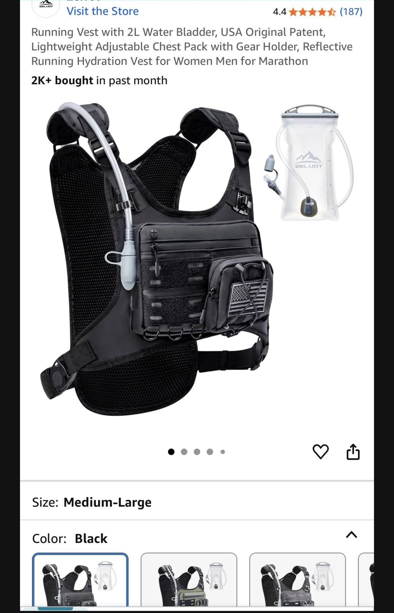 Running Vest with 2L Water Bladder