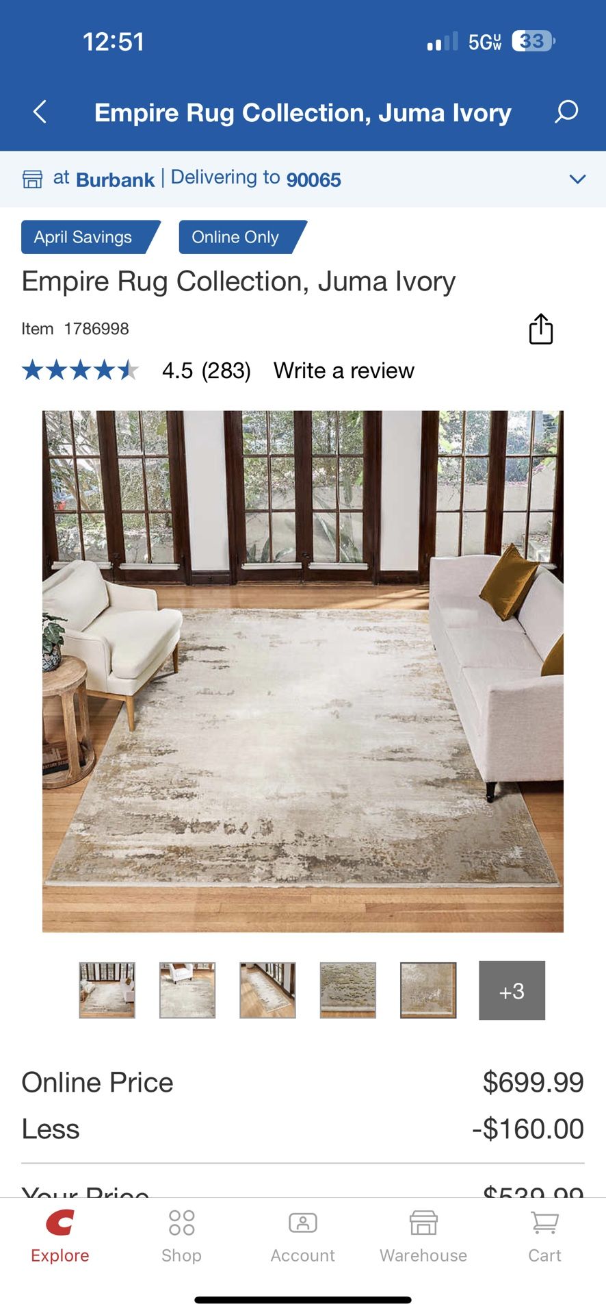 Empire Rug Collection, Juma Ivory 8’x10’