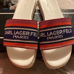 New Karl Lagerfeld Slides Size 7.5 Med 