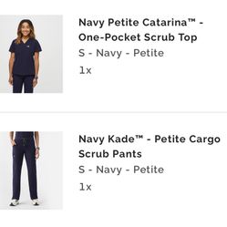 Figs Scrubs Set (Navy, Small Petite)