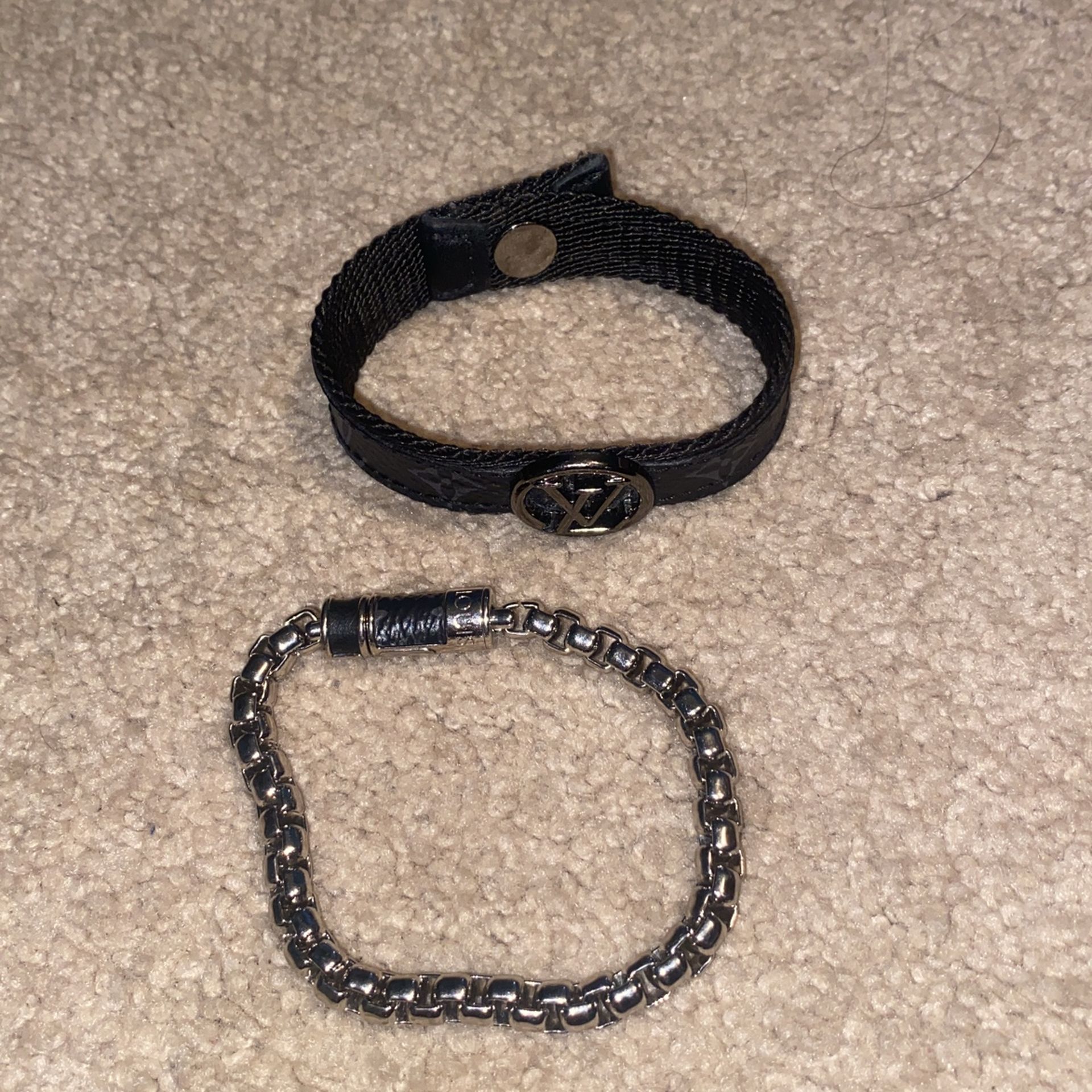 Louis V. Nylon & Chain Bracelet