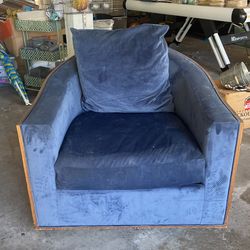 Designer Chair Custom Blue Velvet 
