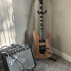 Electric Guitar With Stand And Amp