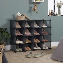 Shoe Storage Organizer Unit, Shoe Cabinet, Ideal for Entryway Hallway Closet Garage Gray