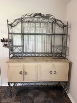 Baker's Rack with Cabinet and Stone Top