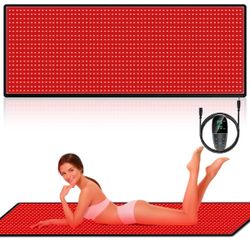 Red Light Therapy Infrared Pad: Pain Relief 1280 LEDs Large Mat for Full Body 660nm Red Light&850nm Infrared Therapy Heating Wrap Body 71 * 31 Inch Bi