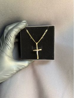 14k Gold Chain & Jesus Cross Pendant - 20” - 5.6g