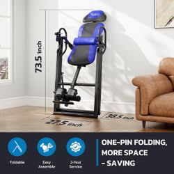 YOLEO Inversion Table for Back Pain 2026 Foldable Inversion Table w/ Removable Lumbar Pad