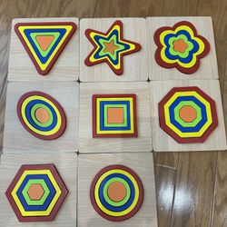 Toddler Puzzles Montessori Toy Wooden Shape Sorting Puzzle