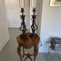 Wood Coffee Table/ 2 Lamp Stand