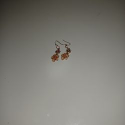 Pink Flower Dangle Earrings Multicolor Enamel Drop Earrings for Women Jewelry