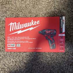 Milwaukee M12 1/4” Hex Screwdriver Kit (Model 2401-22) – Brand New in Box