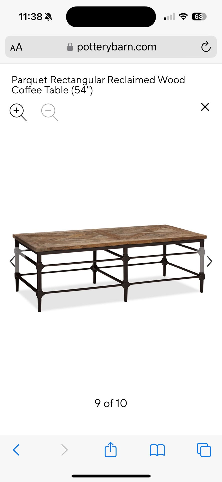Pottery Barn - Parquet Rectangular Reclaimed Wood Coffee Table (54")