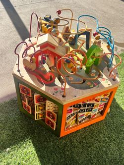 Wooden Activity Cube Toddler Play Center