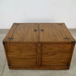 1970’s Hollywood Regency Campaign Trunk Chest / Coffee Table