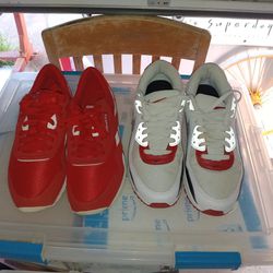 Nike Air Max Snd Reebok Classic Red And White
