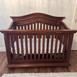 Baby Wooden Crib With Mattress 